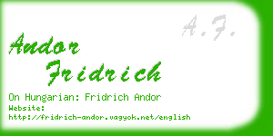 andor fridrich business card